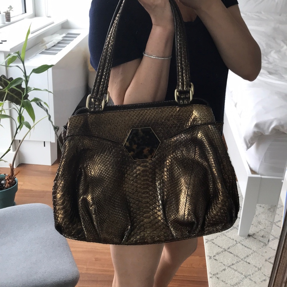 Real metallic python Handbag - Picture 7 of 7
